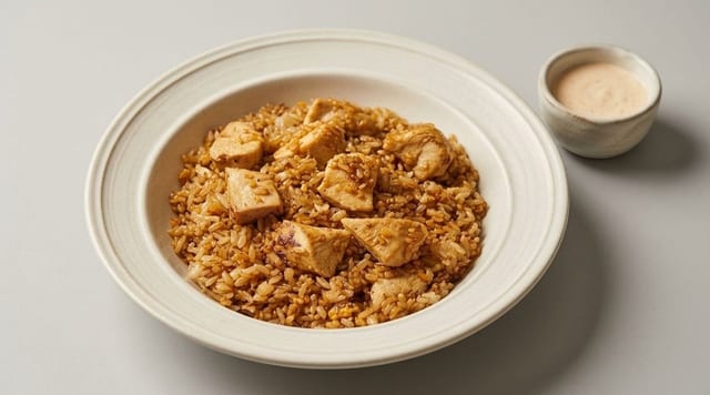 Hibachi Chicken Garlic Fried Rice.