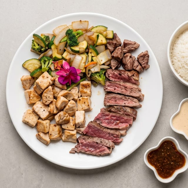 New York Steak & Teriyaki Chicken.