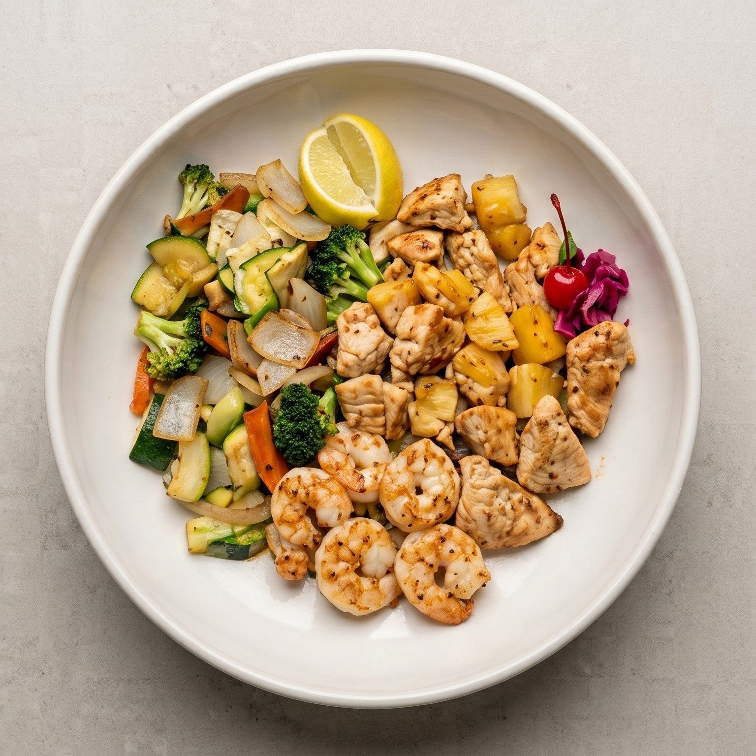 Teriyaki Chicken & Shrimp.